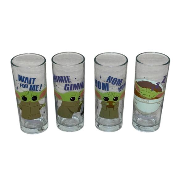 Star Wars Baby Yoda Glassware Set‎ of 4 10 oz Tumbler Din Grogu The Mandalorian - Picture 1 of 5